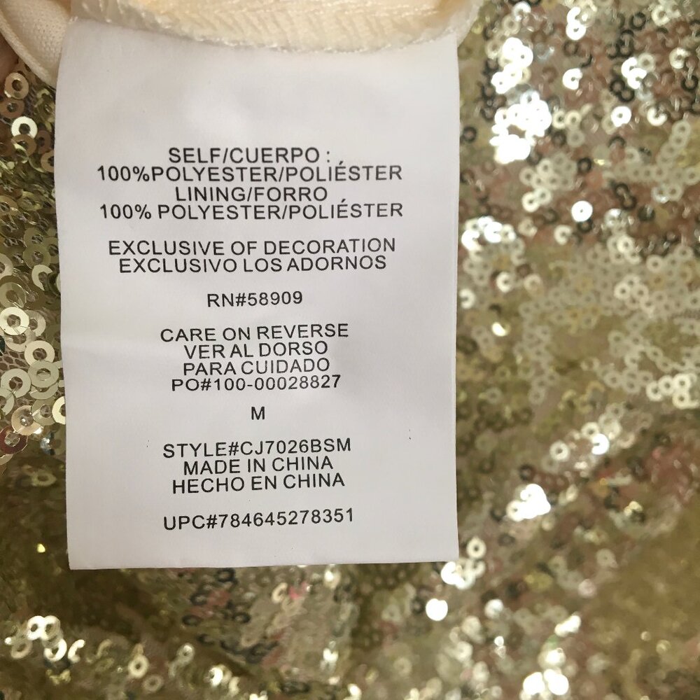 SOLD - Short Gold Sequin Evening Party Cocktail Pageant Dress NWT ~ M - Picture 16 of 17